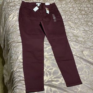 NWT Lane Bryant Maroon/Wine HighRise Skinny Jeans